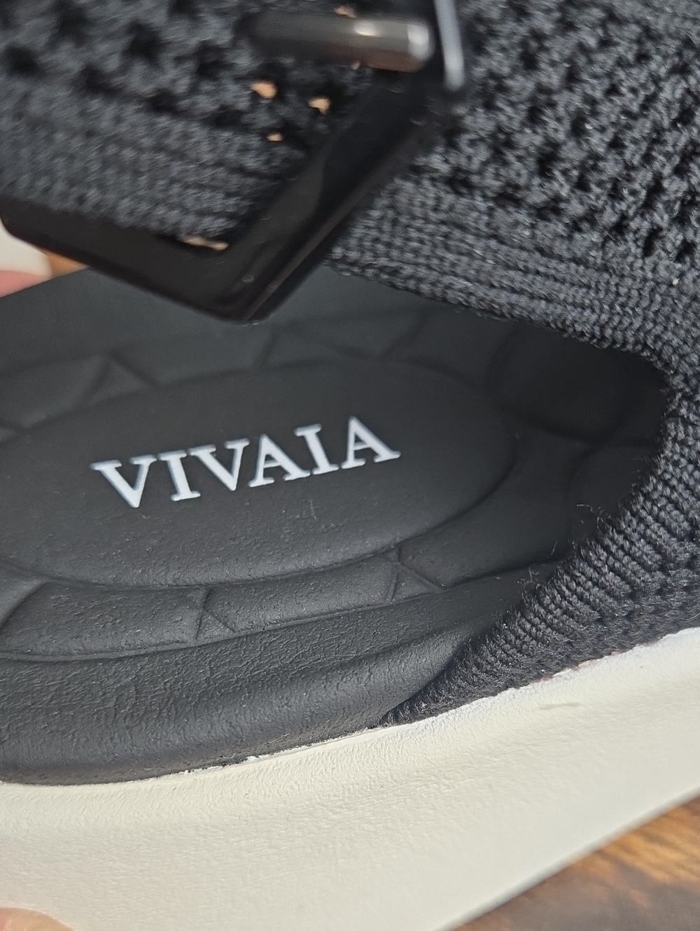 VIVAIA Kara AdaptAll Sport Black Knit Sandals Sz 8 /39 Walking Shoes Lightweight - Picture 6 of 8